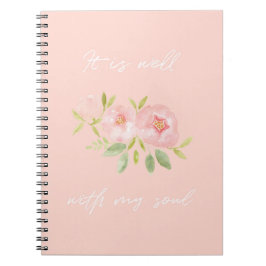 Caderno Espiral Está bem com a minha alma Diário Floral