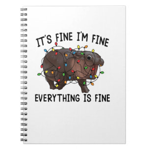 Caderno Espiral Está bem, estou bem. Está tudo bem, Moo Deng Bab