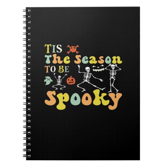 Caderno Espiral Esta É A Época De Um Esqueletons De Dança Engraçad (Frente)