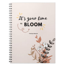 Está na hora de Bloom Dourado Planner Botânico