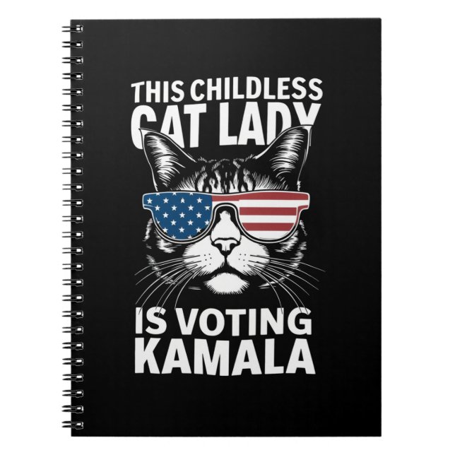 Caderno Espiral Esta Senhora de Gato Infantil Está Votando Kamala- (Frente)