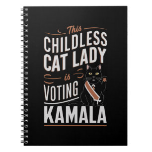 Caderno Espiral Esta Senhora de Gato Infantil Está Votando Kamala