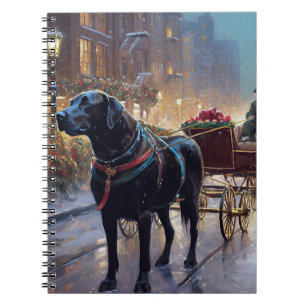 Caderno Espiral Estação Festiva de Natal Black Labrador