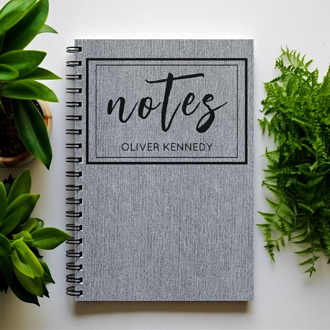 Caderno Espiral Estampa de Denim Cinza Claro Masculino Clássico Es (Criador carregado)