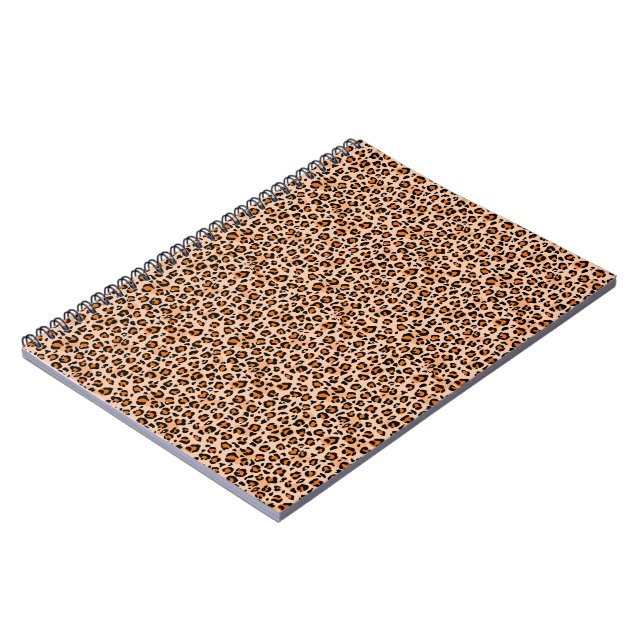 Caderno Espiral Estampa de leopardo laranja e marrom (Left Side)