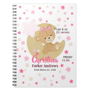 Caderno Espiral Estatísticas Adoráveis De Nascimento De Bebê De