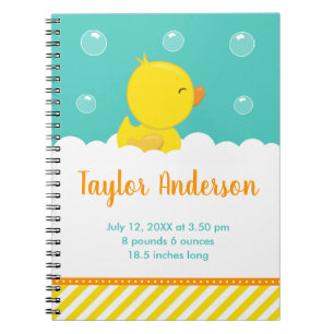 Caderno Espiral Estatísticas de Nascimento Amarelo e Verde da Borr