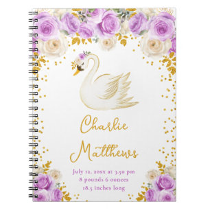 Caderno Espiral Estatísticas de Nascimento das Rosas Roxas e Doura