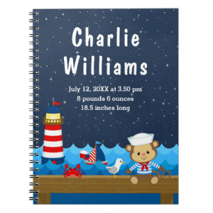 Caderno Espiral Estatísticas de Nascimento do Macaco Vermelho do M