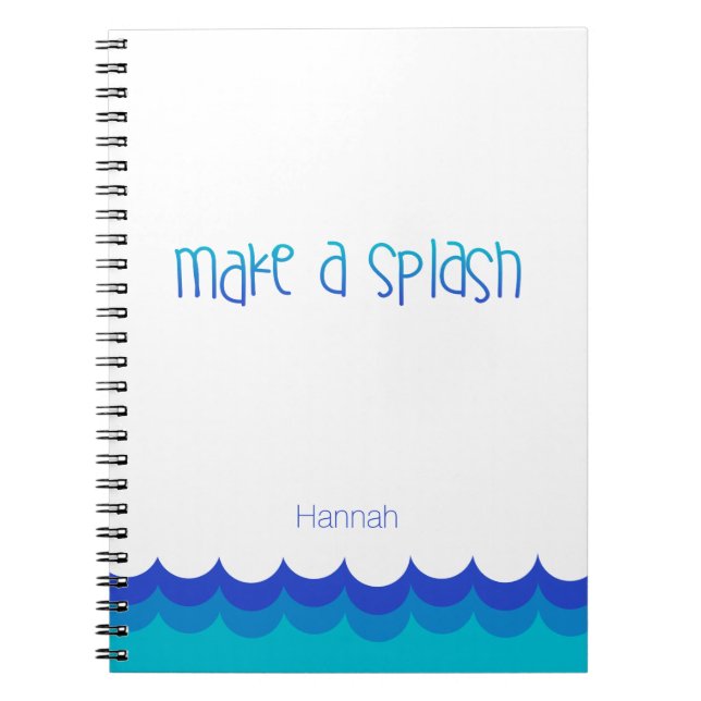 Caderno Espiral Estatísticas de natação personalizadas (Frente)