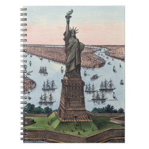 Caderno Espiral Estátua da Liberdade da Coleção de 1885 do Porto d