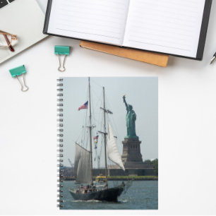 Caderno Espiral Estátua da Liberdade do Porto de Nova Iorque