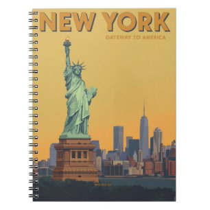 Caderno Espiral Estátua da Liberdade Nova Iorque Viagem