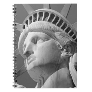 Caderno Espiral Estátua da Liberdade Preta e Branca