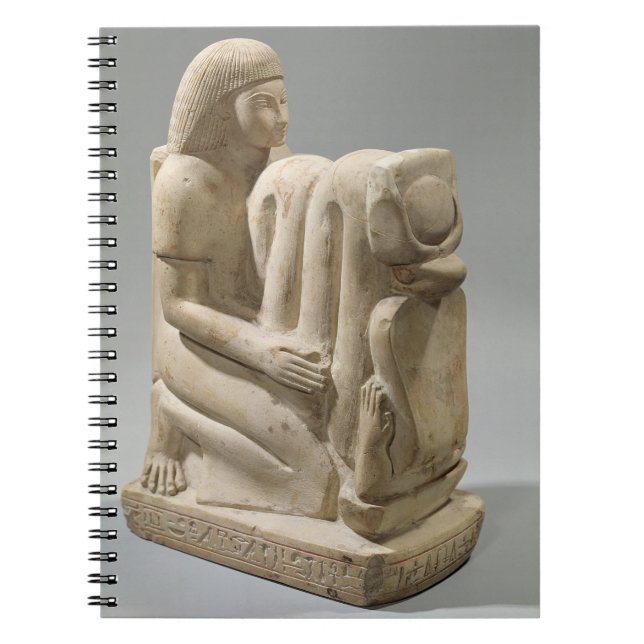 Caderno Espiral Estátua de Setau que apresenta a deusa Nekhb da (Frente)