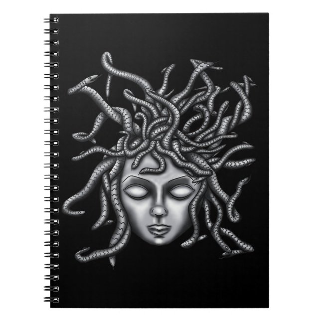 Caderno Espiral Estátua Medusa, Escultura Grega, Mitologia (Frente)