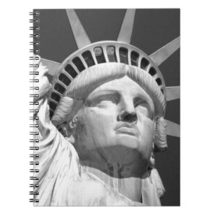 Caderno Espiral Estátua Negra e Branca da Liberdade