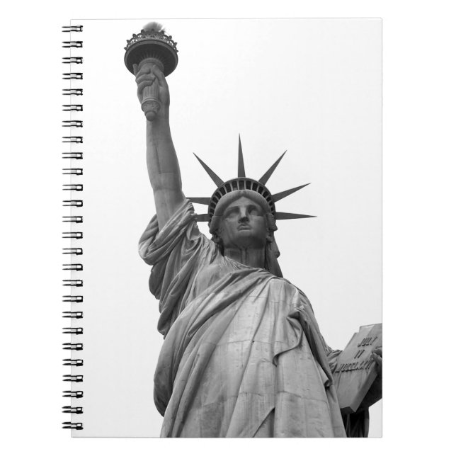 Caderno Espiral Estátua Negra e Branca da Liberdade (Frente)
