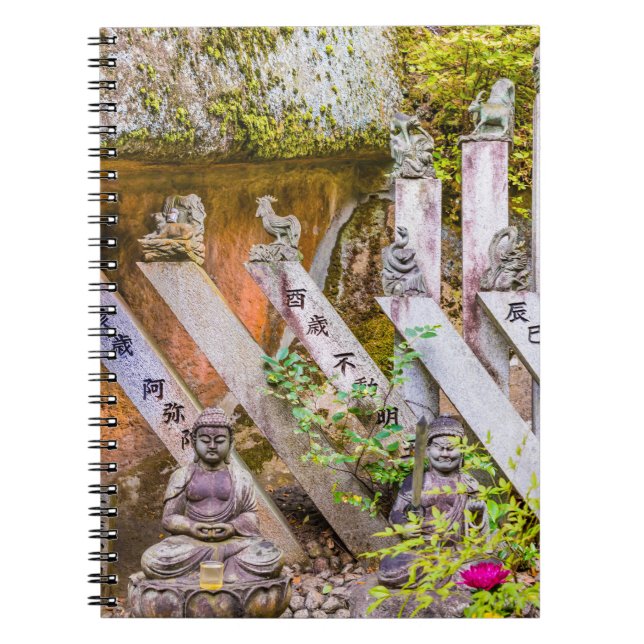 Caderno Espiral estátuas de Buda no templo Senko-ji (Frente)