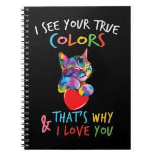 Caderno Espiral Este design de Gato de Consciência do Autismo Bon