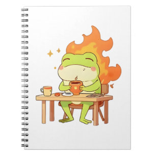 Caderno Espiral Este Design Kawaii de Sapo é Divertido
