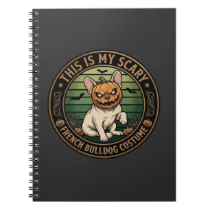 Caderno Espiral Este É Meu Traje Assustador de Bulldog Francês no
