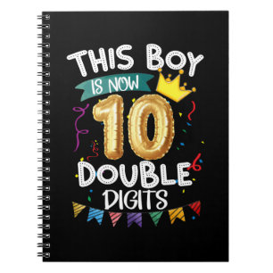 Caderno Espiral Este Rapaz Tem 10 Dígitos Duplos Aniversário 10 Y