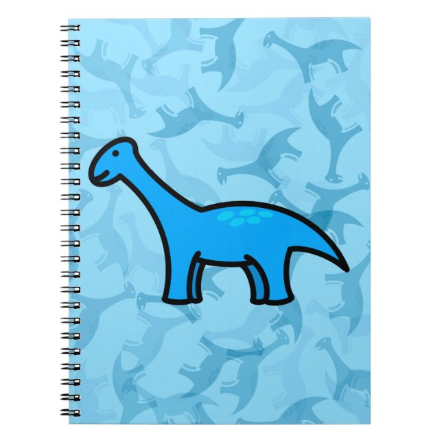 Caderno Espiral Estegossauro Azul  (Frente)