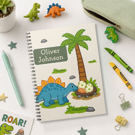 Caderno Espiral Estegossauro Personalizado Escola de Dinossauro Fo