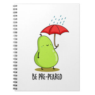 Caderno Espiral Esteja Pre-Pêra-do Pun Pêra Engraçada na Chuva