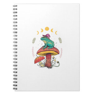Caderno Espiral Estética Cottagecore Goblincore Sapo Feiticeiro Em