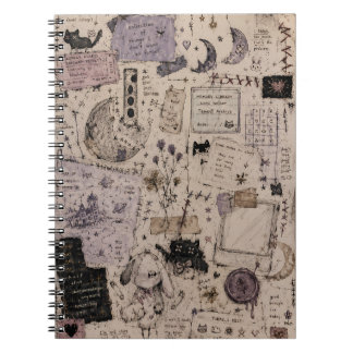 Caderno Espiral estética de álbum de recortes, diário vintage