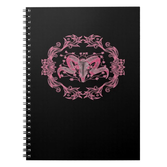 Caderno Espiral Estética do Whimsigoth Crânio (Frente)