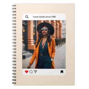 Caderno Espiral Estética moderna foto instagram elegante