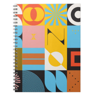 Caderno Espiral Estética neomoderada do brutalismo design poster