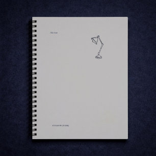 Caderno Espiral Estética Noturna de Estudioso Moderno/Lâmpada Notu