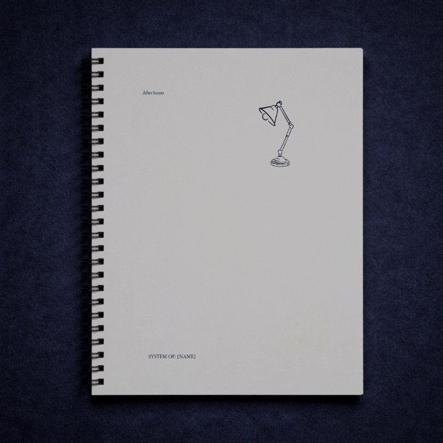 Caderno Espiral Estética Noturna de Estudioso Moderno/Lâmpada Notu (Criador carregado)