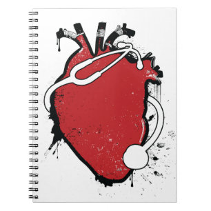 Caderno Espiral estetoscópio anatômico do coração
