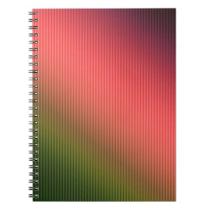 Caderno Espiral Esticado, vermelho, verde, gradiente