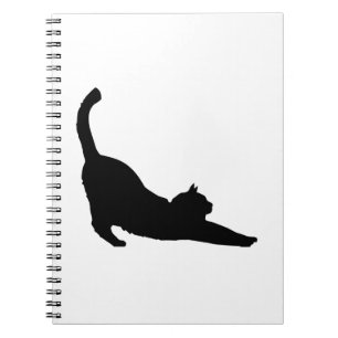 Caderno Espiral Esticando a silhueta do gato preto