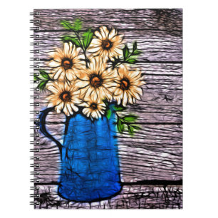 Caderno Espiral Estigma russo, girassol amarelo-vaso