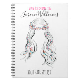 Caderno Espiral Estilhador de Cabelo de Casamento Bonito Boho Boho