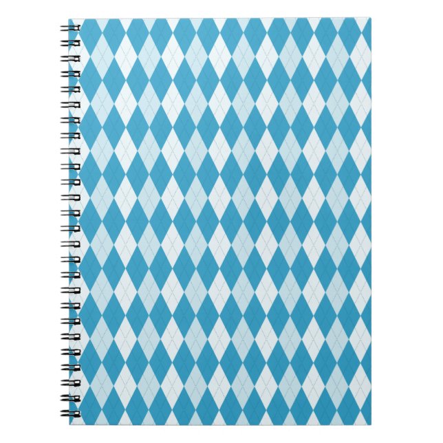 Caderno Espiral Estilo Argyle Azul Peacock Forma Diamante Pequena (Frente)