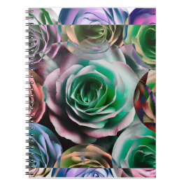 Caderno Espiral ESTILO ARTÍSTICO DA FLOR rosa