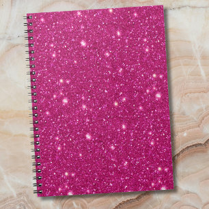 Caderno Espiral Estilo Clássico de São Valentim Rosa Glitter