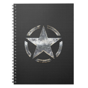 Caderno Espiral Estilo da fibra do carbono do Tag do vintage do