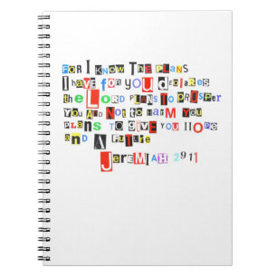 Caderno Espiral Estilo da nota de resgate do 29:11 de Jeremiah