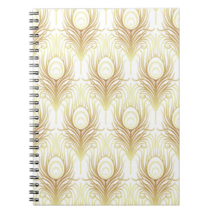 Caderno Espiral Estilo de arte deco padrão geométrico uniforme e