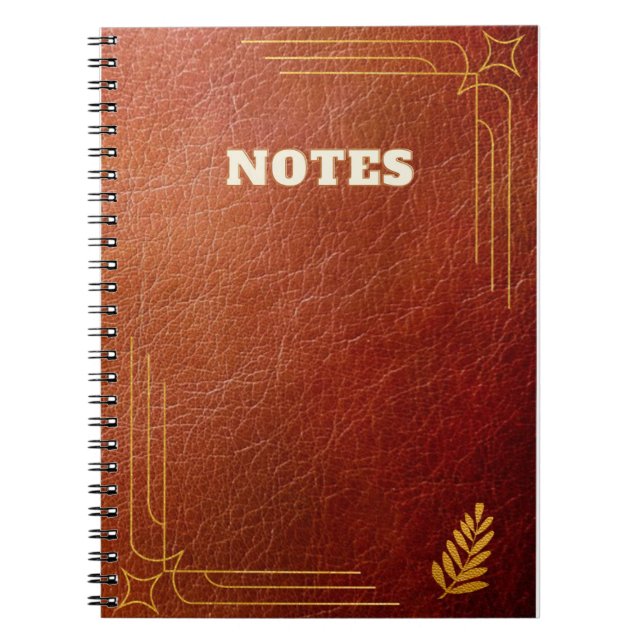 Caderno Espiral estilo de couro castanho (Frente)