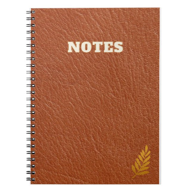 Caderno Espiral estilo de couro marrom claro (Frente)
